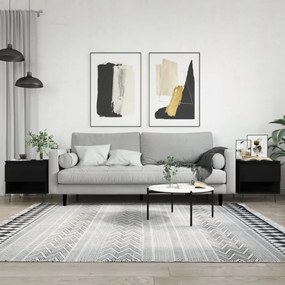 2 db fekete szerelt fa dohányzóasztal 50 x 46 x 50 cm