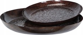 2 db Dekoratív Tálca Barna Fényes