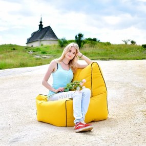 EMI ülés formájú sárga nylon babzsákfotel