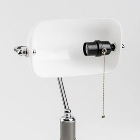 Brilagi - BANK OFFICE asztali lámpa 1xE27/60W/230V fekete/ezüst/fehér