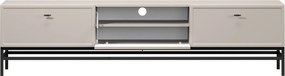 Lorini TV-szekrény 200 cm fiókokkal - kasmír / fekete T-bar fogantyúk / fekete váz