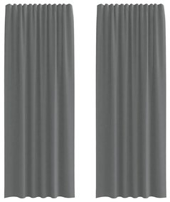 2 db sötétszürke fátyolfüggönyök hurokkal 140x260 cm
