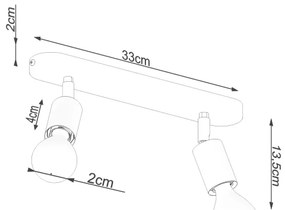 Sollux SL.1121 - Spotlámpa FORNES 2xE27/60W/230V fekete