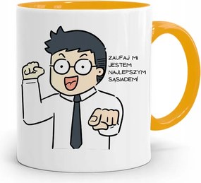 Szomszédnak Sárga Ajándék Bögre fényképes nyomtatással