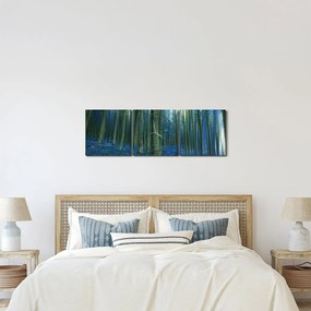 Kép - Kék erdő (órával) (90x30 cm)