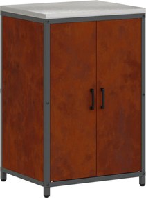 vidaXL Konyhai Tárolás polcokkal ajtóval Rozsdás 60 x 50 x 92 cm Acél
