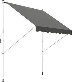 Outsunny Kézi Kurbelos, Magasságban Állítható, Összecsukható Állvány Napernyő, Szennyeződés- és Időjárásálló Erkély Napernyő, 150 cm széles Patio Nape