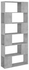 betonszürke térelválasztó könyvszekrény 80 x 24 x 186 cm