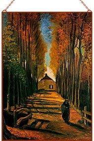 Van Gogh-Avenue of as Sunset üvegkép, falikép