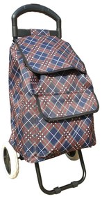 Donzella kisméretű gurulós bevásárlótáska barna kék