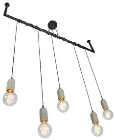 Ipari függőlámpa fekete betonnal 5-lámpás - Cavoba