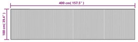 négyszögletű szürke bambusz szőnyeg 100 x 400 cm