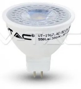 LED lámpa , 12V DC , MR16 , G5.3 foglalat , 38° , 7 Watt , meleg fehér