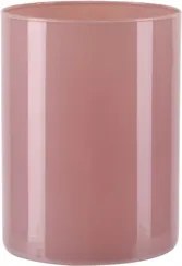 Látványos henger váza üveg tubus púderrózsaszín 20 cm lengyel gyártás