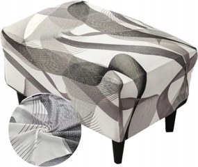 Lábtartó Huzat Puff Rugalmas Sima Grafika Hullámos Vonalak Fehér