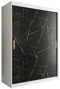 Ruhásszekrény 150 cm Marbelo T (matt fehér + fekete márvány). 1064543