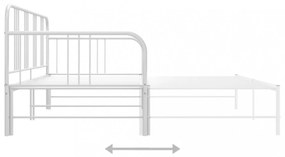 fehér fém kihúzható kanapéágy-keret 90 x 200 cm