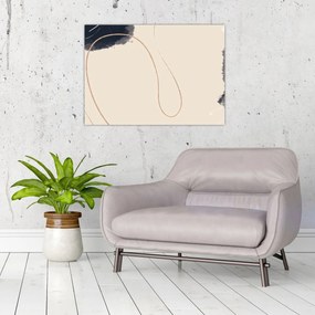Üveg kép - Bézs absztrakció (70x50 cm)