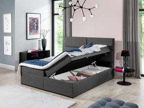 Franciaágy Boxspring 160 cm Amebra (világosszürke) (matracokkal és tárolóval). 1025389