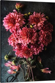 Vászonkép Botanika Dália csokor 80x120 cm