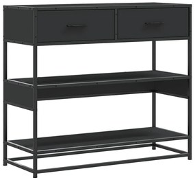 fekete szerelt fa tálalóasztal 90x35x80 cm