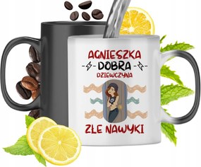 Varázsbögre Ágnesnek Fekete matt nyomott mintával 330ml