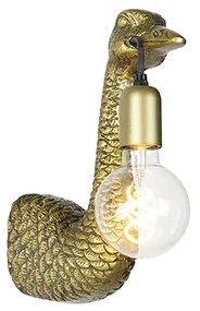Vintage fali lámpa sárgaréz - teve madár