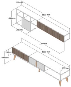 Nappali fal Milhouse (dió + antracit). 1088802