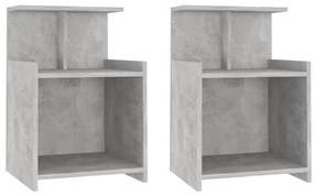 2 db betonszürke szerelt fa éjjeliszekrény 40 x 35 x 60 cm