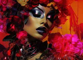 Poszter 55x40cm Virágos díva