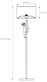 Lucide 10702/81/30 - Állólámpa CHIMP 1xE27/60W/230V 150cm