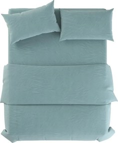 Világoskék kétszemélyes len ágyneműhuzat 200x200 cm Aqua – Native Natural