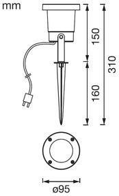 Ledvance - LED Kültéri lámpa NAUT SPIKE LED/2W/12V IP44