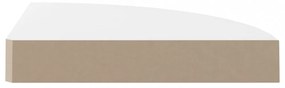2 db magasfényű fehér MDF lebegő sarokpolc 25 x 25 x 3,8 cm
