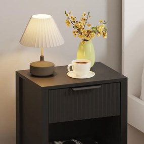 Éjjeliszekrény, fekete, TOBI