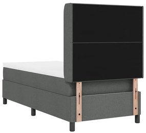 Boxspringágy matraccal Sötétszürke 100x200 cm Szövet