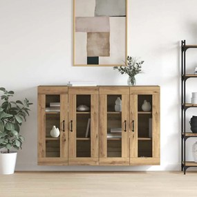 Fali Szekrények 2 pcs kézműves tölgy 69,5 x 34 x 90 cm Faanyag