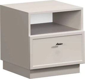 Lorini fiókos éjjeliszekrény 45 cm - kasmír / fekete T-bar fogantyúk