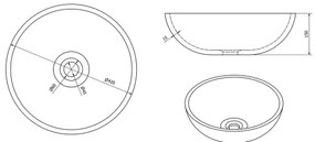 Sapho - PRIORI ráültethető mosdó Ø 42 cm kerámia/zöld