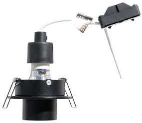 6 darabos süllyesztett spotlámpa készlet fekete GU10 35mm kerek dönthető - Installa