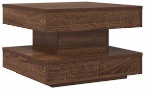 barna tölgy dohányzóasztal 360 fokban forgatható 50x50x34,5 cm