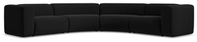 Fekete bársony sarokkanapé Ekahi – Makamii