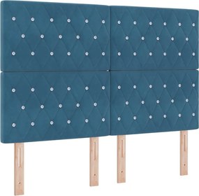 vidaXL Fejtámla Sötét kék 144 cm Bársony