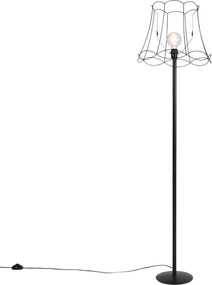 Fekete állólámpa Granny Frame árnyékolóval fekete 45 cm - Simplo