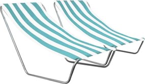2 db összecsukható tengerparti napozóágy SAND, türkiz csíkos