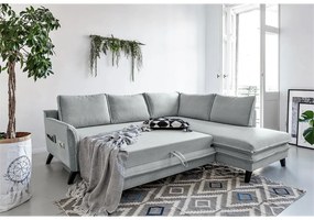 Charming Charlie L világosszürke kinyitható sarokkanapé, jobb oldali - Miuform