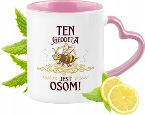 Geodéta Bögre Rózsaszín Szív Alakú Füllel Kávé Ajándék