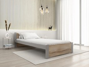 Ágy IKAROS 90 x 200 cm, sonoma tölgy/szürke Ágyrács: Léces ágyrács, Matrac: Somnia matrac 18 cm