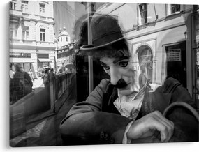 Kép - Charles Chaplin, Prágában (70x50 cm)