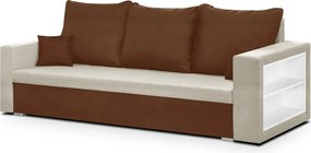 Háromszemélyes kinyitható kanapé SAMI Világosbarna/krém